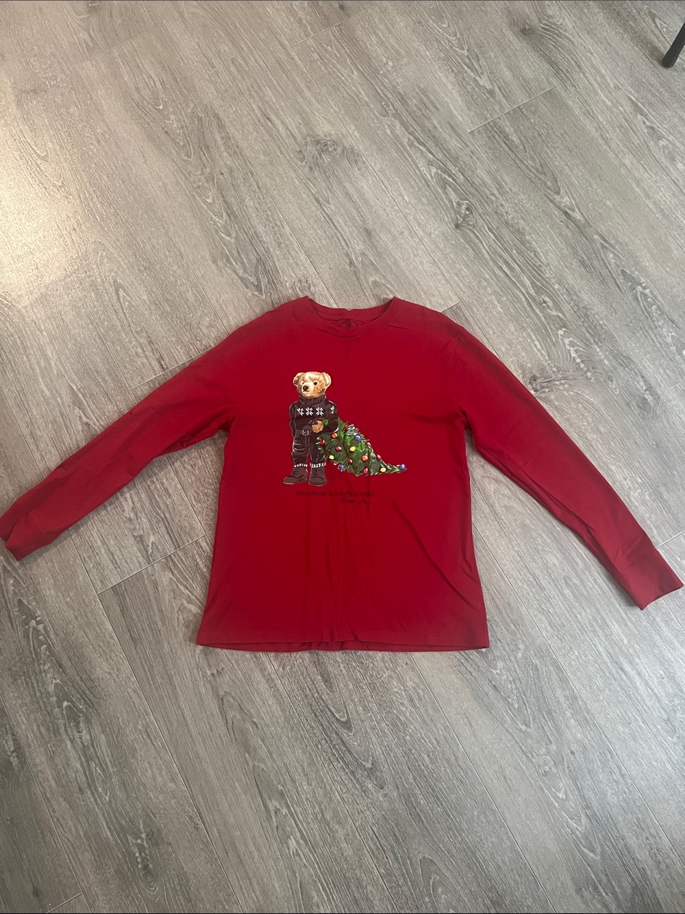 Polo by Ralph Lauren Red Long-Sleeve Bear & Tree Graphic Tee